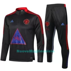 Manchester United Tute Felpe da Allenamento Bambino 1/4-Zip 2022-23 Grigio Scuro Manchester United Tute Felpe da Allenamento Bambino 1/4-Zip 2022-23 Grigio Scuro