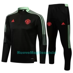 Manchester United Tute Felpe da Allenamento Bambino 1/4-Zip 2022-23 Nera Manchester United Tute Felpe da Allenamento Bambino 1/4-Zip 2022-23 Nera