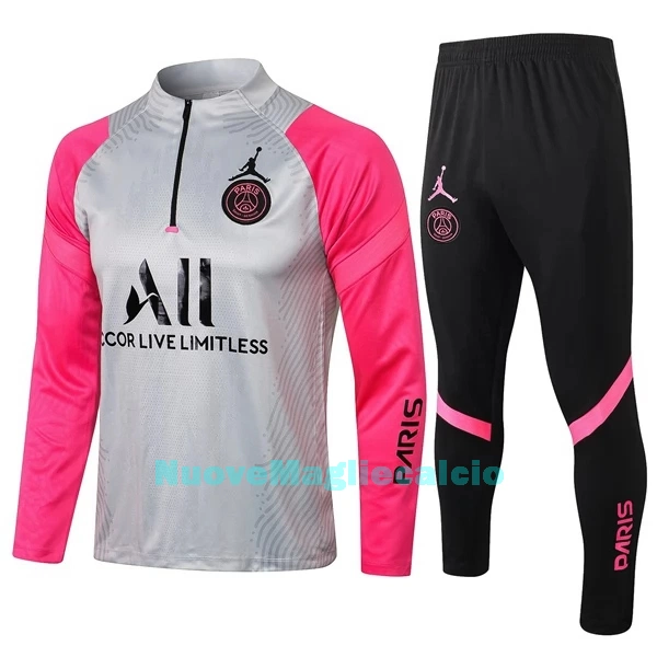 Paris Saint-Germain Tute Felpe da Allenamento Bambino 1/4-Zip 2022-23 Rosa Grigio Chiaro