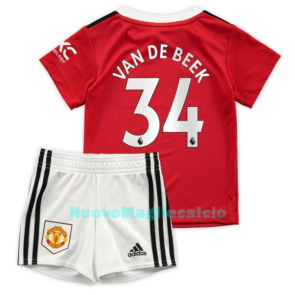 Completo calcio Manchester United Van De Beek 34 Bambino Primo 2022-23