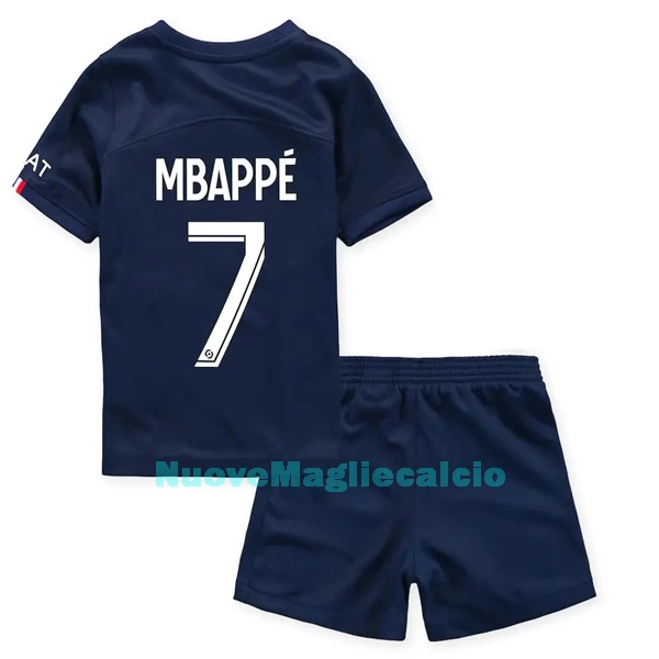 Completo calcio Paris Saint-Germain Mbappé 7 Bambino Primo 2022-23