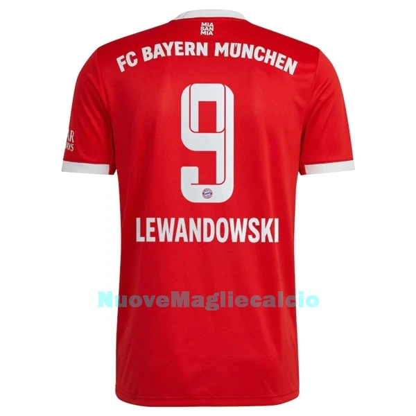 Maglia FC Bayern Monaco Lewandowski 9 Uomo Primo 2022-23