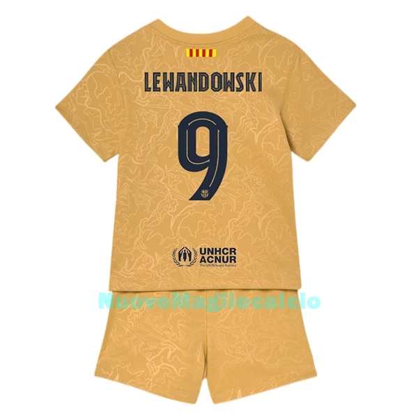 Completo calcio Barcellona Lewandowski 9 Bambino Secondo 2022-23
