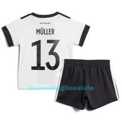 Completo calcio Germania Müller 13 Bambino Primo Mondiali 2022 Completo calcio Germania Müller 13 Bambino Primo Mondiali 2022