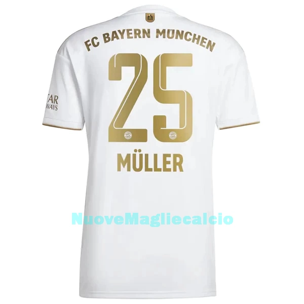 Maglia FC Bayern Monaco Müller 25 Uomo Secondo 2022-23