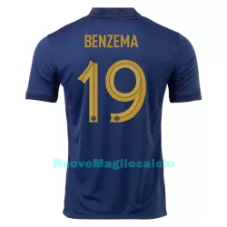 Maglia Francia Benzema 19 Uomo Primo Mondiali 2022 Maglia Francia Benzema 19 Uomo Primo Mondiali 2022