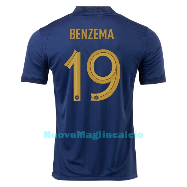 Maglia Francia Benzema 19 Uomo Primo Mondiali 2022