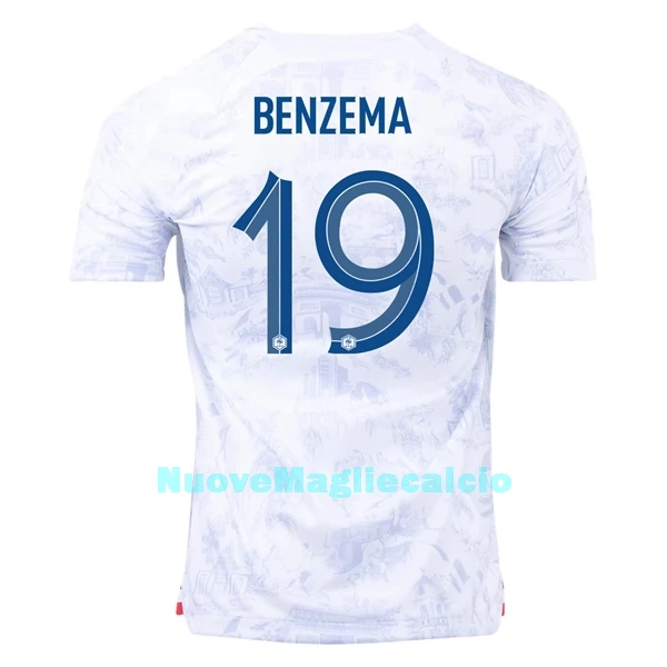 Maglia Francia Benzema 19 Uomo Secondo Mondiali 2022