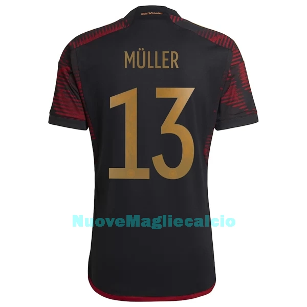 Maglia Germania Müller 13 Uomo Secondo Mondiali 2022