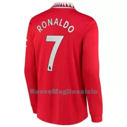 Maglia Manchester United Ronaldo 7 Uomo Primo 2022-23 Maniche Lunghe Maglia Manchester United Ronaldo 7 Uomo Primo 2022-23 Maniche Lunghe