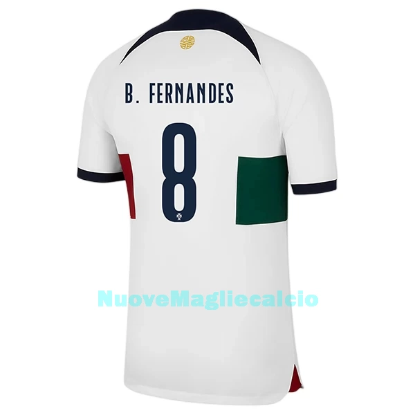 Maglia Portogallo Bruno Fernandes 8 Uomo Secondo Mondiali 2022