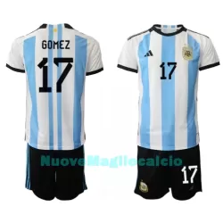 Completo calcio Argentina Alejandro Gomez 17 Bambino Primo Mondiali 2022 Completo calcio Argentina Alejandro Gomez 17 Bambino Primo Mondiali 2022