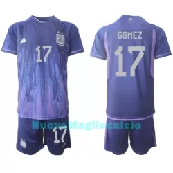 Completo calcio Argentina Alejandro Gomez 17 Bambino Secondo Mondiali 2022 Completo calcio Argentina Alejandro Gomez 17 Bambino Secondo Mondiali 2022