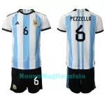 Completo calcio Argentina German Pezzella 6 Bambino Primo Mondiali 2022