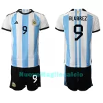 Completo calcio Argentina Julian Alvarez 9 Bambino Primo Mondiali 2022