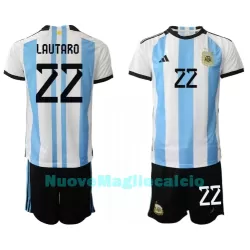 Completo calcio Argentina Lautaro Martinez 22 Bambino Primo Mondiali 2022 Completo calcio Argentina Lautaro Martinez 22 Bambino Primo Mondiali 2022