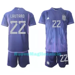 Completo calcio Argentina Lautaro Martinez 22 Bambino Secondo Mondiali 2022 Completo calcio Argentina Lautaro Martinez 22 Bambino Secondo Mondiali 2022