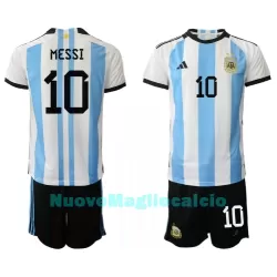 Completo calcio Argentina Lionel Messi 10 Bambino Primo Mondiali 2022 Completo calcio Argentina Lionel Messi 10 Bambino Primo Mondiali 2022