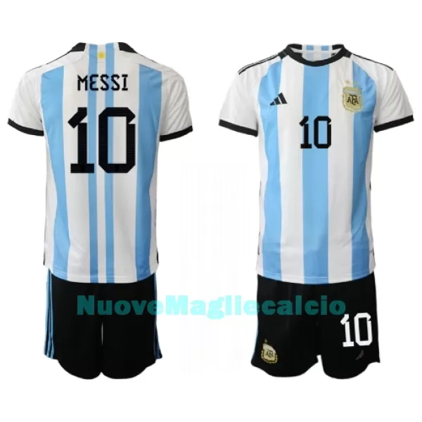 Completo calcio Argentina Lionel Messi 10 Bambino Primo Mondiali 2022