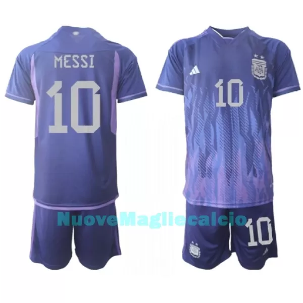 Completo calcio Argentina Lionel Messi 10 Bambino Secondo Mondiali 2022