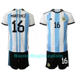 Completo calcio Argentina Lisandro Martinez 16 Bambino Primo Mondiali 2022 Completo calcio Argentina Lisandro Martinez 16 Bambino Primo Mondiali 2022