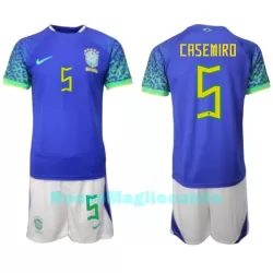 Completo calcio Brasile Casemiro 5 Bambino Secondo Mondiali 2022 Completo calcio Brasile Casemiro 5 Bambino Secondo Mondiali 2022