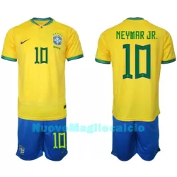 Completo calcio Brasile Neymar Jr 10 Bambino Primo Mondiali 2022 Completo calcio Brasile Neymar Jr 10 Bambino Primo Mondiali 2022