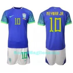 Completo calcio Brasile Neymar Jr 10 Bambino Secondo Mondiali 2022 Completo calcio Brasile Neymar Jr 10 Bambino Secondo Mondiali 2022