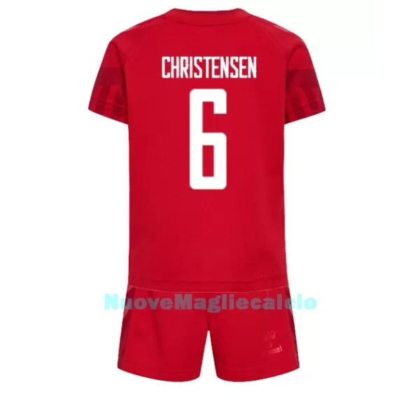 Completo calcio Danimarca Andreas Christensen 6 Bambino Primo Mondiali 2022