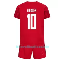 Completo calcio Danimarca Christian Eriksen 10 Bambino Primo Mondiali 2022 Completo calcio Danimarca Christian Eriksen 10 Bambino Primo Mondiali 2022