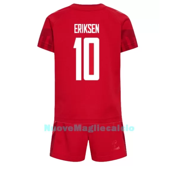 Completo calcio Danimarca Christian Eriksen 10 Bambino Primo Mondiali 2022