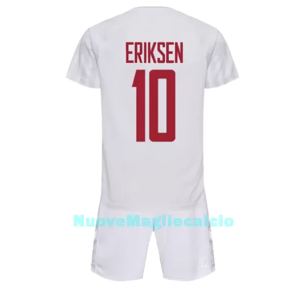 Completo calcio Danimarca Christian Eriksen 10 Bambino Secondo Mondiali 2022