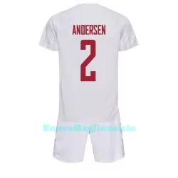 Completo calcio Danimarca Joachim Andersen 2 Bambino Secondo Mondiali 2022 Completo calcio Danimarca Joachim Andersen 2 Bambino Secondo Mondiali 2022