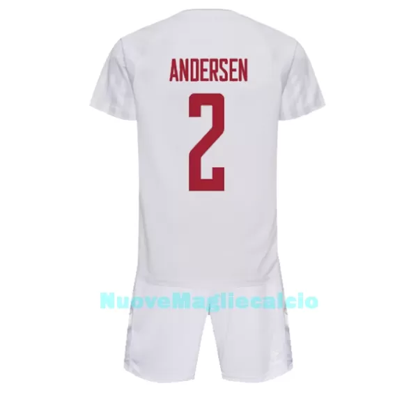 Completo calcio Danimarca Joachim Andersen 2 Bambino Secondo Mondiali 2022