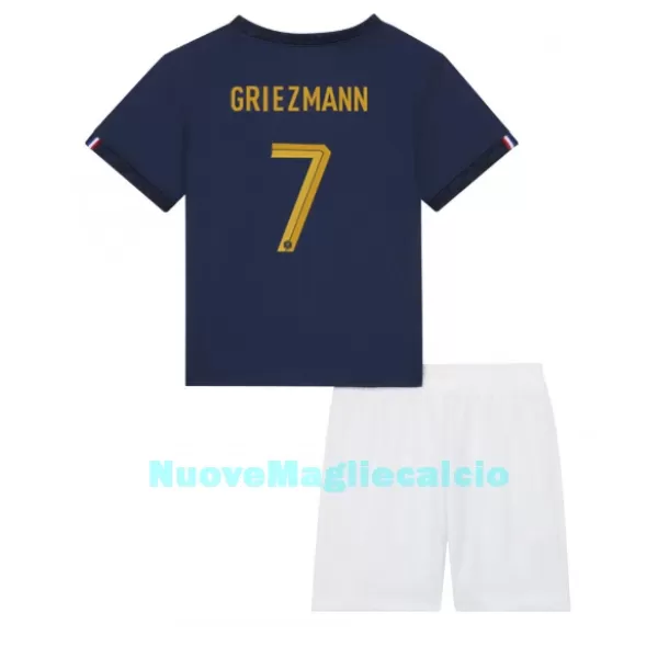 Completo calcio Francia Antoine Griezmann 7 Bambino Primo Mondiali 2022