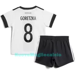 Completo calcio Germania Leon Goretzka 8 Bambino Primo Mondiali 2022 Completo calcio Germania Leon Goretzka 8 Bambino Primo Mondiali 2022