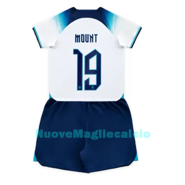 Completo calcio Inghilterra Mason Mount 19 Bambino Primo Mondiali 2022