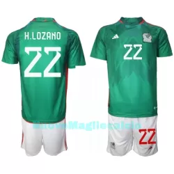 Completo calcio Messico Hirving Lozano 22 Bambino Primo Mondiali 2022 Completo calcio Messico Hirving Lozano 22 Bambino Primo Mondiali 2022