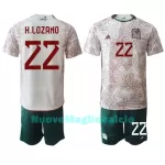 Completo calcio Messico Hirving Lozano 22 Bambino Secondo Mondiali 2022
