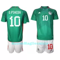 Completo calcio Messico Orbelin Pineda 10 Bambino Primo Mondiali 2022 Completo calcio Messico Orbelin Pineda 10 Bambino Primo Mondiali 2022