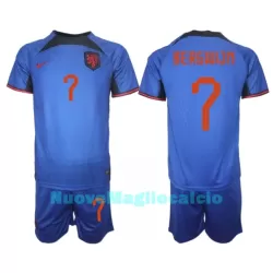 Completo calcio Olanda Steven Bergwijn 7 Bambino Secondo Mondiali 2022 Completo calcio Olanda Steven Bergwijn 7 Bambino Secondo Mondiali 2022