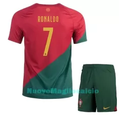 Completo calcio Portogallo Cristiano Ronaldo 7 Bambino Primo Mondiali 2022 Completo calcio Portogallo Cristiano Ronaldo 7 Bambino Primo Mondiali 2022