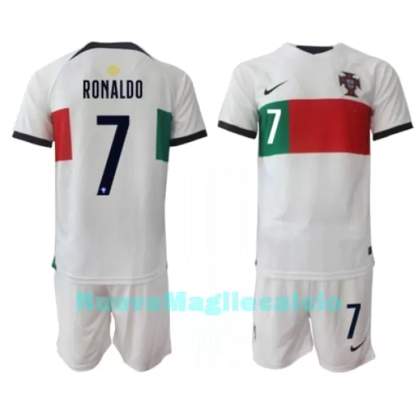 Completo calcio Portogallo Cristiano Ronaldo 7 Bambino Secondo Mondiali 2022