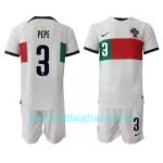 Completo calcio Portogallo Pepe 3 Bambino Secondo Mondiali 2022