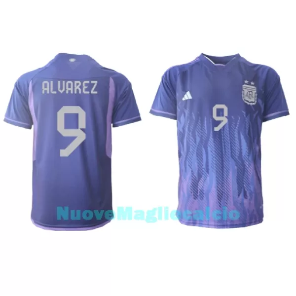 Maglia Argentina Julian Alvarez 9 Uomo Secondo Mondiali 2022