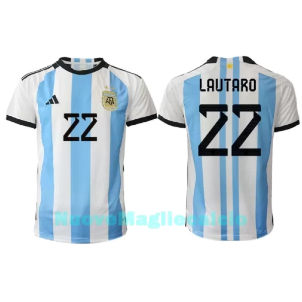Maglia Argentina Lautaro Martinez 22 Uomo Primo Mondiali 2022