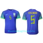 Maglia Brasile Casemiro 5 Uomo Secondo Mondiali 2022