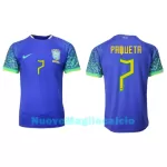 Maglia Brasile Lucas Paqueta 7 Uomo Secondo Mondiali 2022