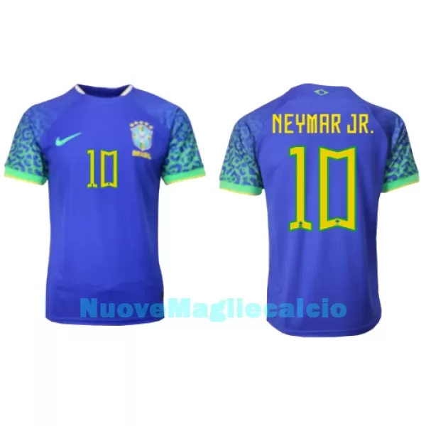Maglia Brasile Neymar Jr 10 Uomo Secondo Mondiali 2022