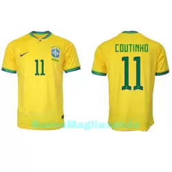 Maglia Brasile Philippe Coutinho 11 Uomo Primo Mondiali 2022 Maglia Brasile Philippe Coutinho 11 Uomo Primo Mondiali 2022